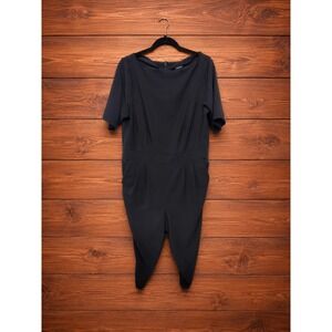 Torrid Black Short Sleeve Tapered Leg Jumpsuit Pockets Womens